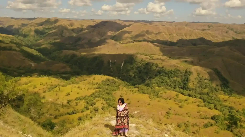 Traveller standing on Tanarara Hill in East Sumba