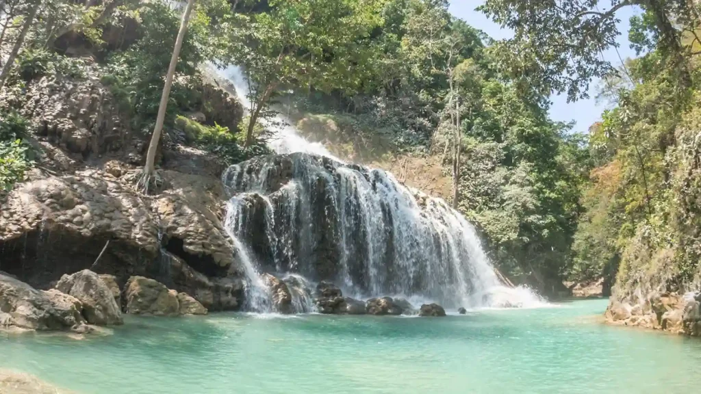 Wide cascades of Lapopu Waterfall in West Sumba